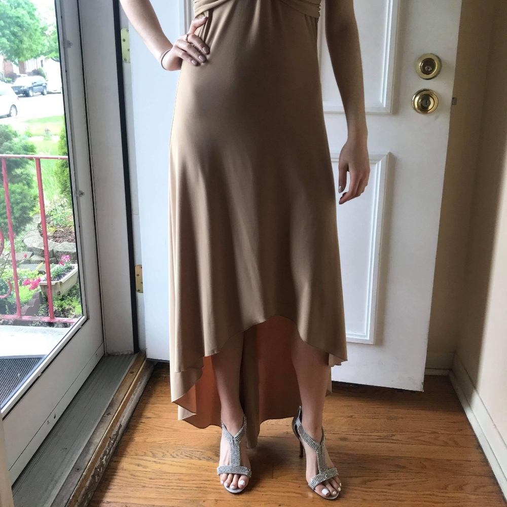 Long Formal Tan Dress - Picture 7 of 8